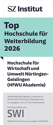 SZI Weiterbildungsranking 2026 – HfWU Digital Business School